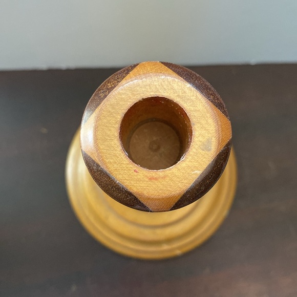 Midcentury wood candle holders. - Picture 7 of 12